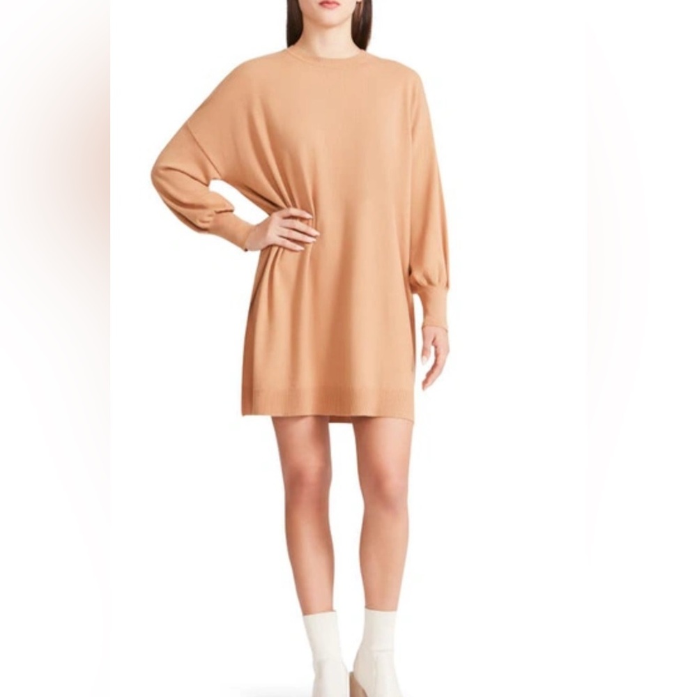 BB Dakota Women’s Olivia Long Sleeve Sweater dress, Camel, size Medium